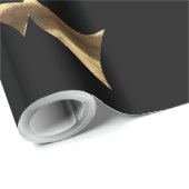 エンジェル遊ズ・トランペット・ブラック・金ゴールド・クリスマス ラッピングペーパー (ロールコーナー)