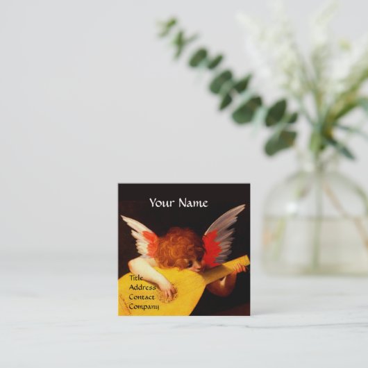 エンジェル遊ズLUTE音楽Cherub Monogram スクエア名刺 (スタンド正面)