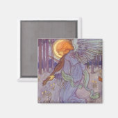 エンジェル遊ミュージシャンズAヴァイオリン、ヴィンテージ音楽 マグネット (正面/裏面)