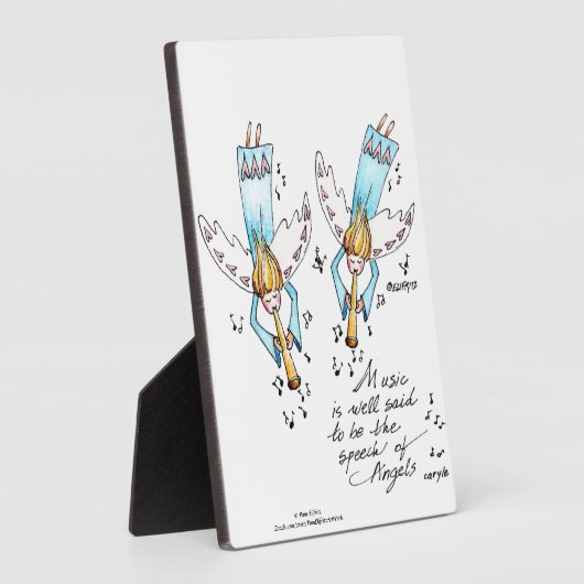 エンジェル遊・イン・ブルーの音楽で私たちの魂のプラーク フォトプラーク (側面)