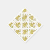 エンジェル金ゴールド白 スタンダードカクテルナプキン (角)