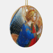 エンジェル金ゴールド赤と青、サファイア宝石の石 セラミックオーナメント (右)