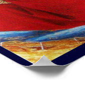 エンジェル金ゴールド赤と青 ポスター (角)