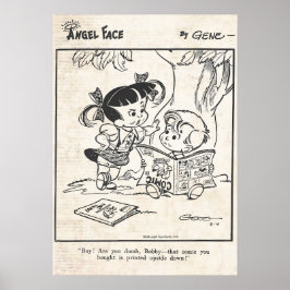 エンジェル顔漫画ストリップ"上下逆に印刷" ポスター