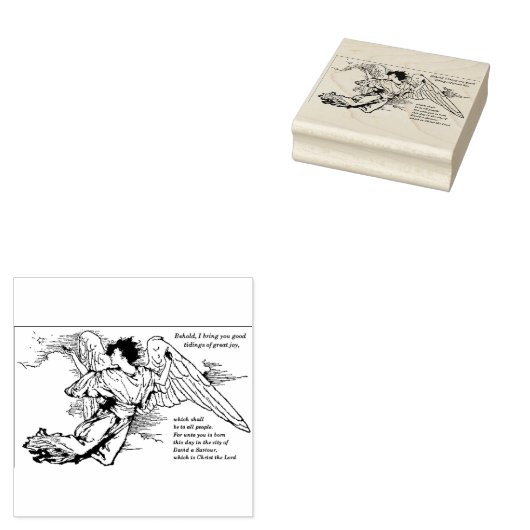 エンジェル飛んでいるとノーススターウッドアートスタンプ ラバースタンプ (押印)