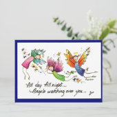 エンジェル飛んでいるズ喜んで"終日"水の色のスケッチ サンキューカード (スタンド正面)