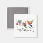 エンジェル飛んでいるズ喜んで"終日"水の色のスケッチ マグネット (正面/裏面)