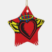エンジェル飛んでいるハートタトゥー セラミックオーナメント (右)