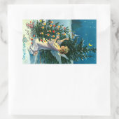 エンジェル飾のクリスマスツリー2 長方形シール (バッグ)