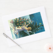 エンジェル飾のクリスマスツリー2 長方形シール (封筒)