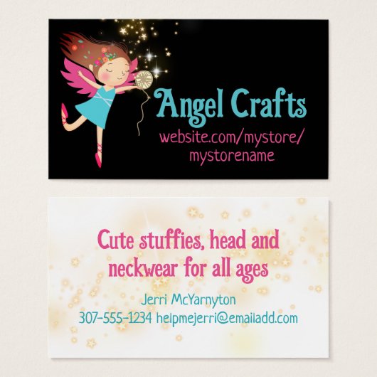 エンジェル魔法妖精の糸クロシェ編み物ホームズプン (正面&裏面)