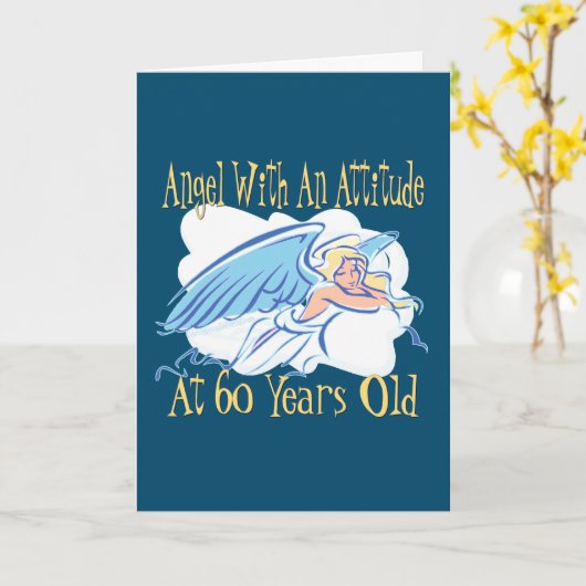 エンジェル60th誕生日 カード (黄色い花)