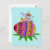 エンジェル&アピサンカウクライナフォークアート ポストカード (正面/裏面)