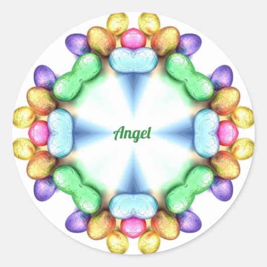 エンジェル~イースターワオ!かわいらしイースターの与え~の卵 ラウンドシール (正面)