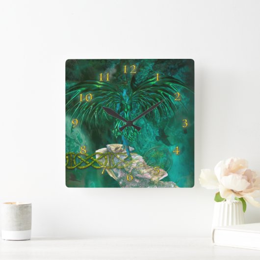 エンジェル・ウォーカー「ネフェルファナワの世界」 スクエア壁時計 (ホーム)