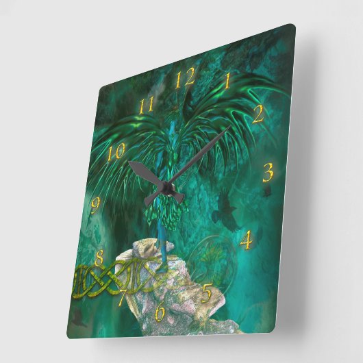 エンジェル・ウォーカー「ネフェルファナワの世界」 スクエア壁時計 (傾斜)