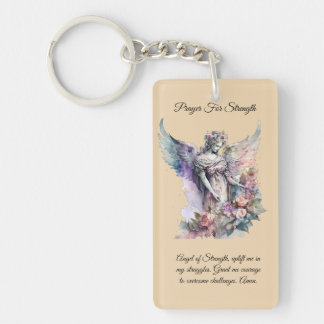 エンジェル・オブ・ストロング祈りの言葉カード キーホルダー
