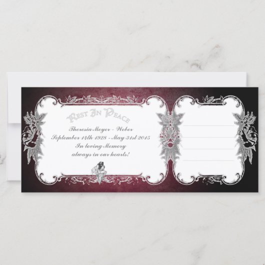 エンジェル・オブ・悔やみや弔慰 – カード、あいさつ文、はがき (裏面)