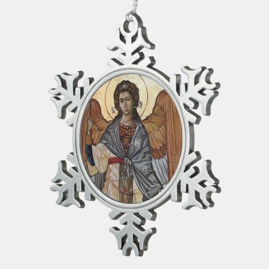 エンジェル・ガブリエル スノーフレークピューターオーナメント (右)