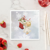 エンジェル&キティキャットクリスマスキュート紙 スタンダードランチョンナプキン (インサイチュ)