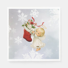 エンジェル&キティキャットクリスマスキュート紙 スタンダードランチョンナプキン