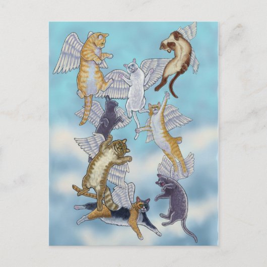 エンジェル・キャッツの群れ ポストカード (正面)