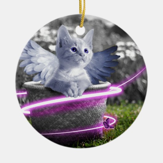 エンジェル・キャット セラミックオーナメント (正面)