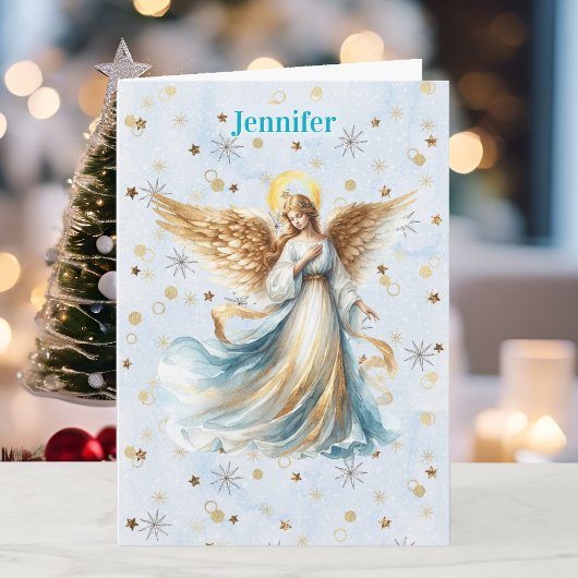 エンジェル・クリスマスの祝福 サイン入り 宗教的 シーズンカード