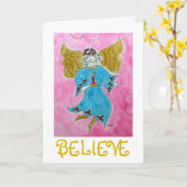 エンジェル・クリスマスカード カード (黄色い花)