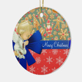 エンジェル・クリスマスサークルオーナメント セラミックオーナメント (左)