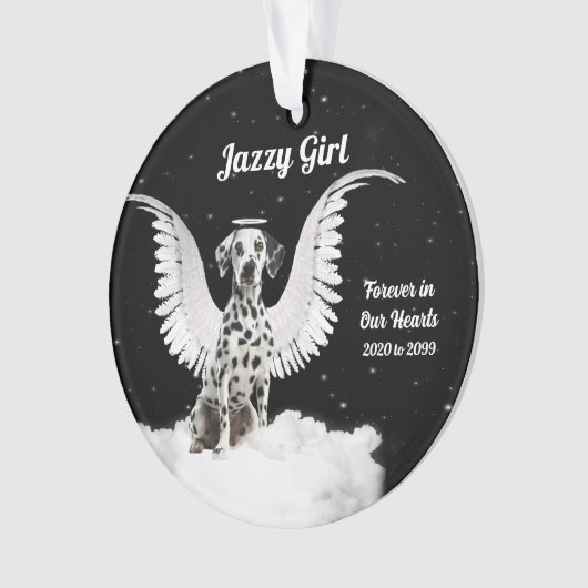 エンジェル・ダルマティアンペット記念撮影 オーナメント (正面)