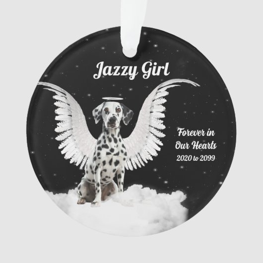 エンジェル・ダルマティアンペット記念撮影 オーナメント (正面)