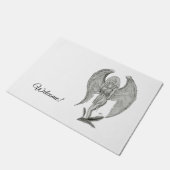 エンジェル、テキストの追加 ドアマット (アングル)