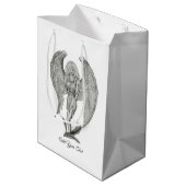 エンジェル、テキストの追加 ミディアムペーパーバッグ (裏面アングル)