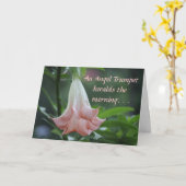 エンジェル・トランペットが朝に群がる カード (黄色い花)