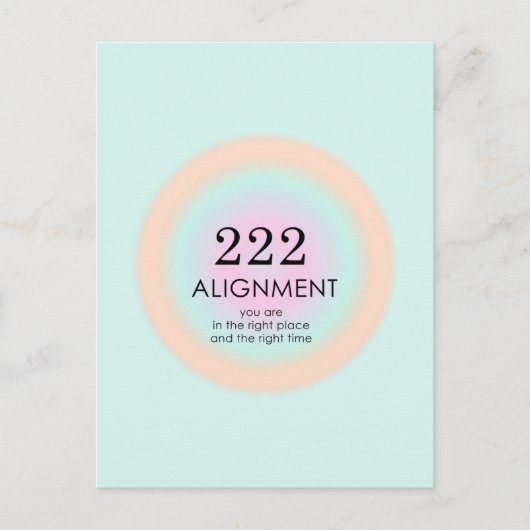 エンジェル・ナンバーズNumerology 222アライメント動機 ポストカード (正面)