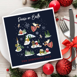 エンジェル・ピース・オン・アース・クリスマス スタンダードランチョンナプキン