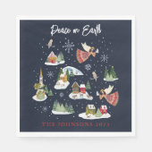 エンジェル・ピース・オン・アース・クリスマス スタンダードランチョンナプキン (正面)