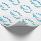 エンジェル・ペット・ポーズ・イン・ブルー ラッピングペーパー (角)