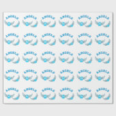 エンジェル・ペット・ポーズ・イン・ブルー ラッピングペーパー (フラット)