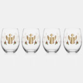 エンジェル&ホリーパーソナライズされた飲み物用品セット ステムなしワイングラス (左)