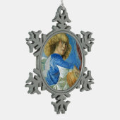 エンジェル・メイキング・ミュージック スノーフレークピューターオーナメント (左)