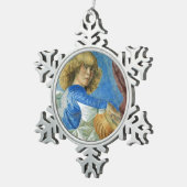 エンジェル・メイキング・ミュージック スノーフレークピューターオーナメント (右)