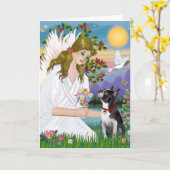 エンジェル·ラブ（カード） -ボストン·テリア3 カード (黄色い花)