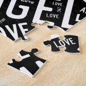 エンジェル・ラブ・ドーブ、ホワイト・オン・ブラック ジグソーパズル (側面)