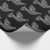 エンジェル・ラブ・ドーブ、ホワイト・オン・ブラック ラッピングペーパー (角)