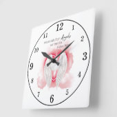 エンジェル |壊れたハート スクエア壁時計 (傾斜)