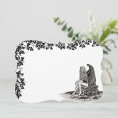 エンジェル、失ったイ考えン、クロック、ホワイトデザイン 招待状 (スタンド正面)