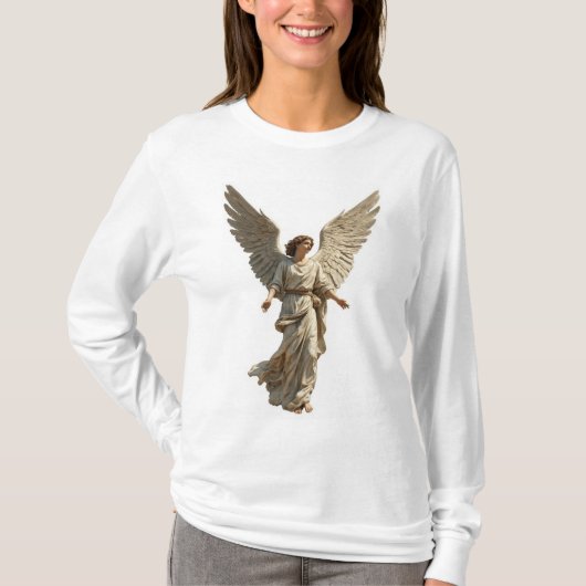 エンジェル 女性用ロングスリーブTシャツ Tシャツ (正面)
