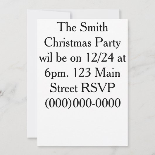 エンジェル 招待状 (裏面)